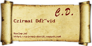 Czirmai Dávid névjegykártya